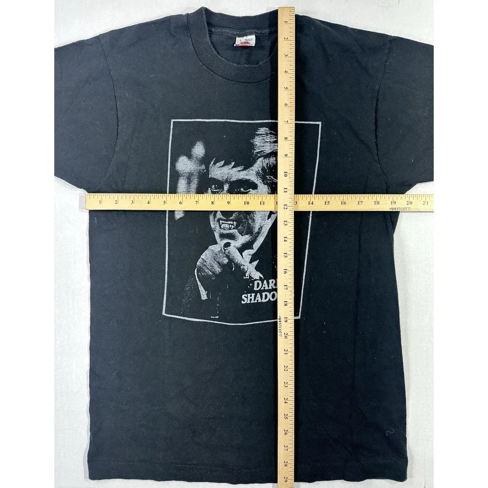 Vintage Dark Shadows Barnabas Collins T-Shirt L Black 90s Horror‎ Tee USA Made